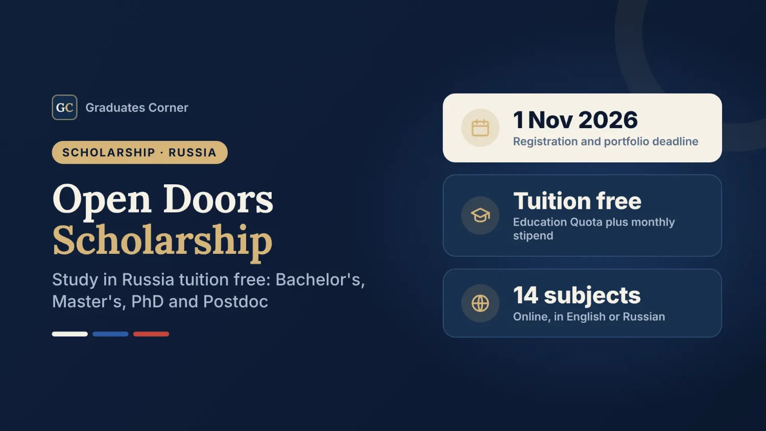 Open Doors Russia Scholarship 2026/27: Application Guide