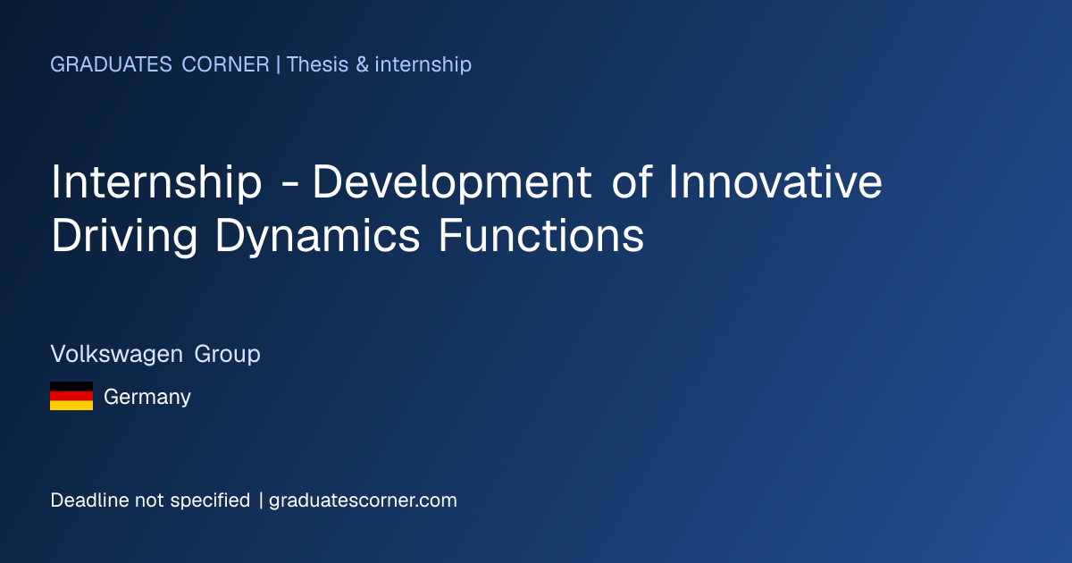 Internship - Development of Innovative Driving Dynamics Functions ...